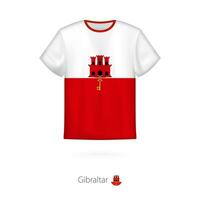 T-shirt design with flag of Gibraltar. vector