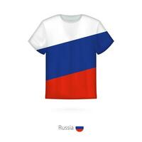 T-shirt design with flag of Russia. vector