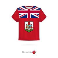 T-shirt design with flag of Bermuda. vector