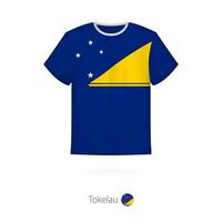 camiseta diseño con bandera de tokelau. vector