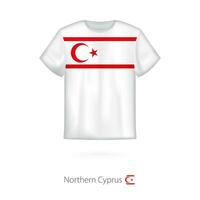 T-shirt design with flag of Northern Cyprus. vector