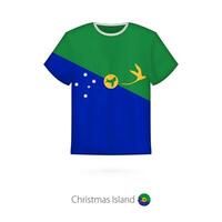 camiseta diseño con bandera de Navidad isla. vector