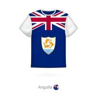 camiseta diseño con bandera de anguila vector