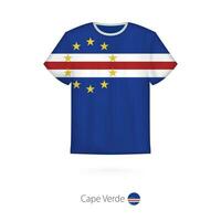 T-shirt design with flag of Cape Verde. vector