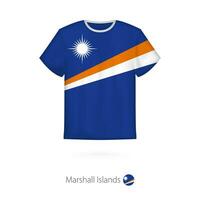 T-shirt design with flag of Marshall Islands. vector