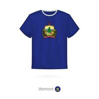 T-shirt design with flag of Vermont U.S. state. vector