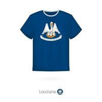 T-shirt design with flag of Louisiana U.S. state. vector