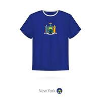 T-shirt design with flag of New York U.S. state. vector