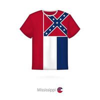 T-shirt design with flag of Mississippi U.S. state. vector