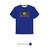 T-shirt design with flag of Pennsylvania U.S. state. vector