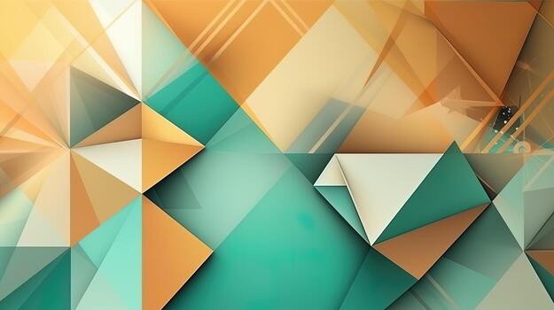 Abstract geometric paper cut 3D texture banner pastel background. photo