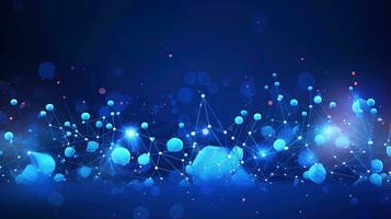 Technology background Abstract digital Technology Network Background Illustration Futuristic point wave. photo
