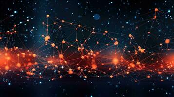 Technology background Abstract digital Technology Network Background Illustration Futuristic point wave. photo
