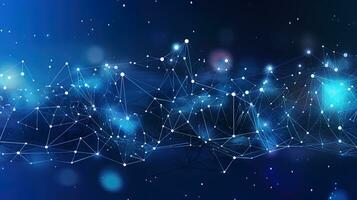 Technology background Abstract digital Technology Network Background Illustration Futuristic point wave. photo
