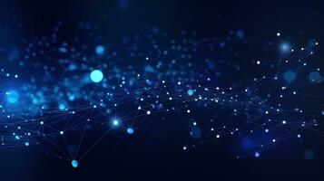 Technology background Abstract digital Technology Network Background Illustration Futuristic point wave. photo