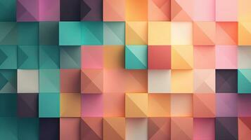 Abstract geometric paper cut 3D texture banner pastel background. photo