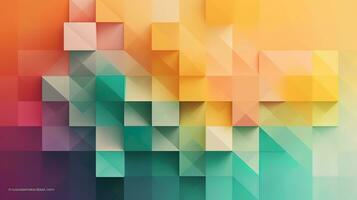 Abstract geometric paper cut 3D texture banner pastel background. photo