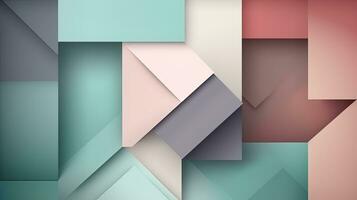 Abstract geometric paper cut 3D texture banner pastel background. photo