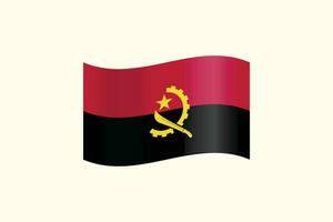 Vector flag of Angola with national symbols