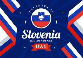 Slovenia Independence Day Vector Illustration on 26 December with Waving Flag Background Design in National Unity Holiday Celebration Flat Cartoon