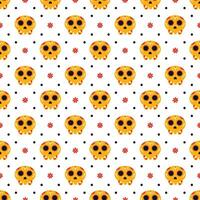 Dia de Muertos Seamless Pattern Illustration with Day of the Dead and Skeleton Element in Mexican Design vector