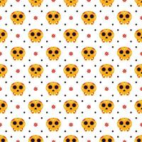 Dia de Muertos Seamless Pattern Illustration with Day of the Dead and Skeleton Element in Mexican Design vector