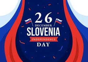 Slovenia Independence Day Vector Illustration on 26 December with Waving Flag Background Design in National Unity Holiday Celebration Flat Cartoon