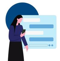 Concept of chatting online on messenger vector