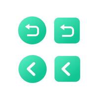 Back button Icon user for User Interface, UI-UX, green circle buton for app vector