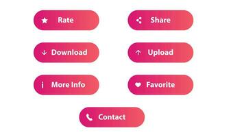 web botones plano diseño modelo con color degradado. vistoso gradientes botones. vívido web botón con icono o flecha vector