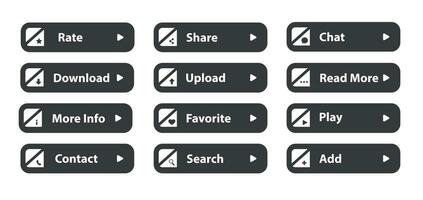 Web buttons flat design template with color gradient. Colorful gradients buttons. Vivid web button with icon or arrow vector