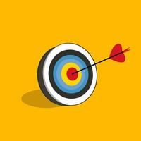 Arrow hitting target, dart in Target, business success concept vector