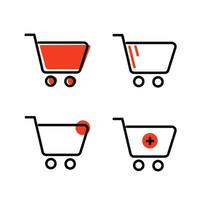 Cute shopping cart symbol shop and sale icon. Shopping cart line art icon for apps and websites vector