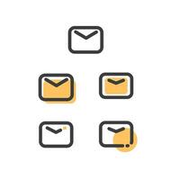 Mail icon vector for web and app. Message envelope line art icon for apps and websites