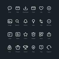 conjunto de 24 negocio iconos web iconos negocio y Finanzas web íconos en línea estilo. charlar, buscar, correo, tarjeta, noticias, otorgar, centro comercial, darse cuenta íconos para web vector