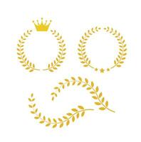 Laurel wreath for the winner. Prize in sport for winning in competition on white background. Ranking for winning first, second, third place vector