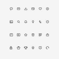 Set of 24 Business icons. Web icons. Business and Finance web icons in line style. Chat, search, mail, card, news, award, mall, notice icons for web vector