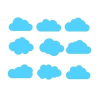 nubes colocar, nube símbolo o icono, diferente nubes conjunto vector