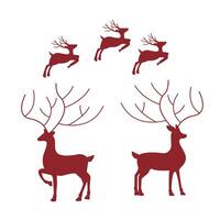 Vector illustration of red reindeers, red reindeer in many angle, element for christmas