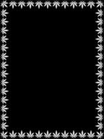 Frame Work Create from Cannabis also known as Marijuana Leaf Silhouette, can use for Decoration, Ornate, Background, Frame, Space for Text of Image, or Graphic Design. Vector Illustration