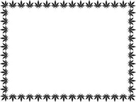 Frame Work Create from Cannabis also known as Marijuana Leaf Silhouette, can use for Decoration, Ornate, Background, Frame, Space for Text of Image, or Graphic Design. Vector Illustration