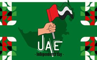 uae nacional día bandera para independencia día aniversario. árabe emiratos moderno geométrico retro resumen diseño. vector