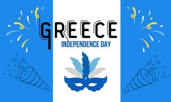 Greece national day banner for independence day anniversary. Flag of greece with modern geometric retro abstract design. Blue and white colors concept. vector