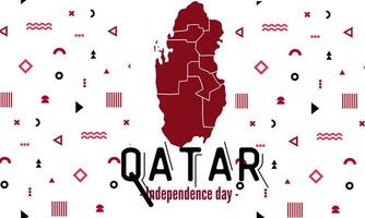 Qatar national day banner for independence day anniversary. Flag of qatar with modern geometric retro abstract design. Purple color concept. vector