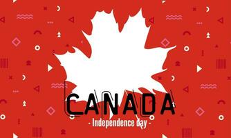 Canada national day banner for independence day anniversary. Flag of Canada and modern geometric retro abstract design. Red and white Thema. vector