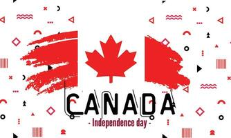 Canada national day banner for independence day anniversary. Flag of Canada and modern geometric retro abstract design. Red and white Thema. vector