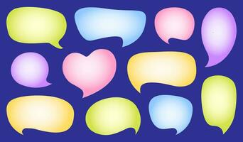 Speech bubbles set. Gradient color text balloon shapes. vector