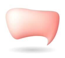 Pink 3D speech bubble isolated on white background vector