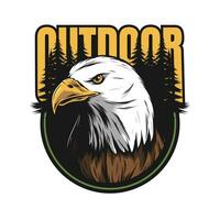 outdoor logo with eagle head mascot vector