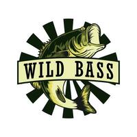 largemouth bass fish logo template vector